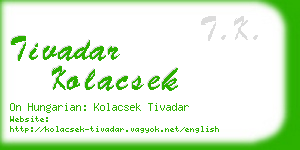 tivadar kolacsek business card